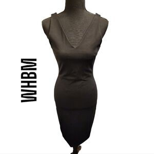 WHBM AURA Sleeveless V-Neck Dress black size 0